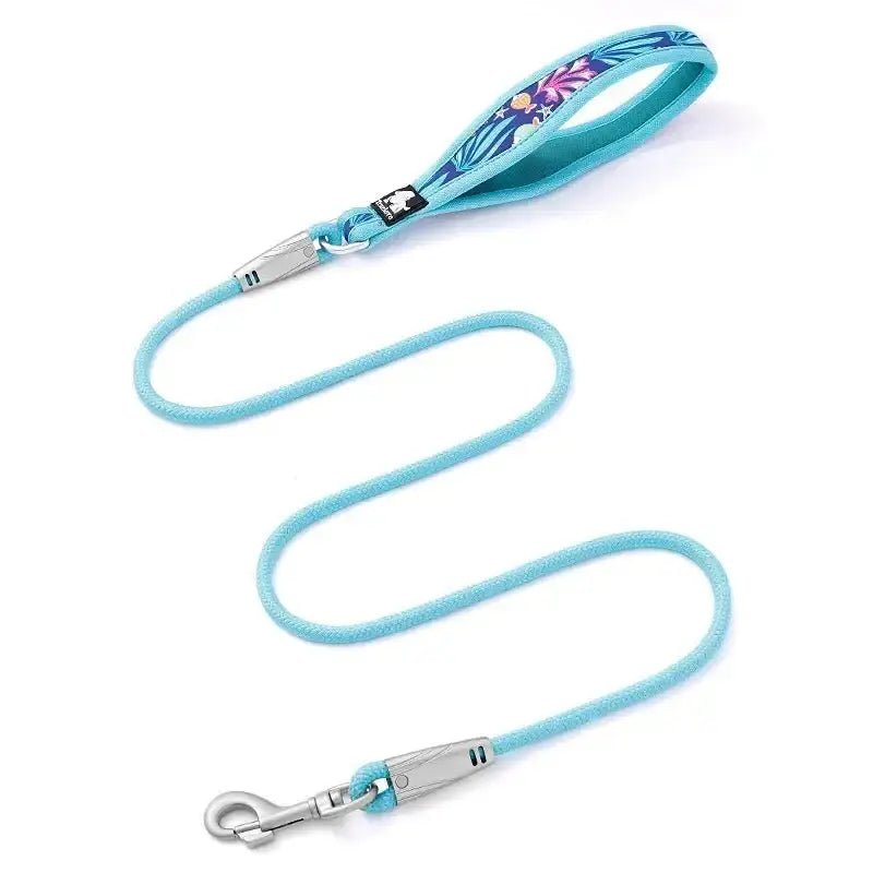 Laisse pour chien Truelove avec poignée rembourrée florale turquoise, confort et style