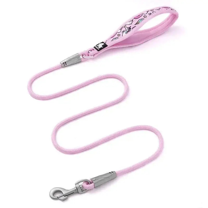 Laisse pour chien Truelove avec poignée rembourrée et motif floral en rose
