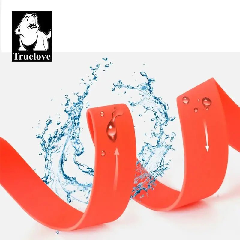 Laisse pour chien Truelove PVC imperméable rouge avec crochet rotatif 360°