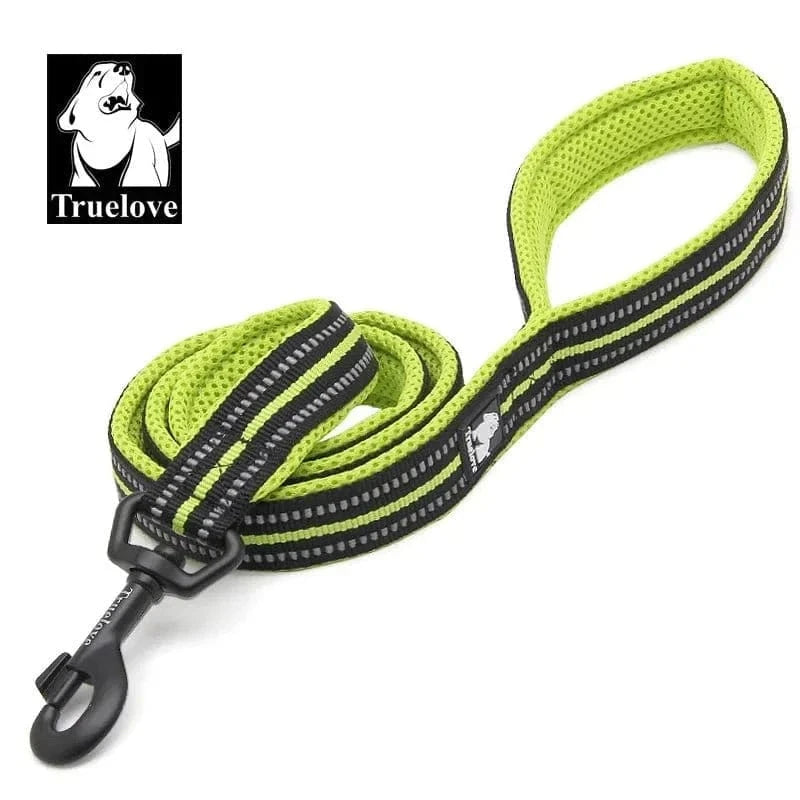 Laisse courte Truelove 110 cm avec bandes réfléchissantes et maille respirante pour chien