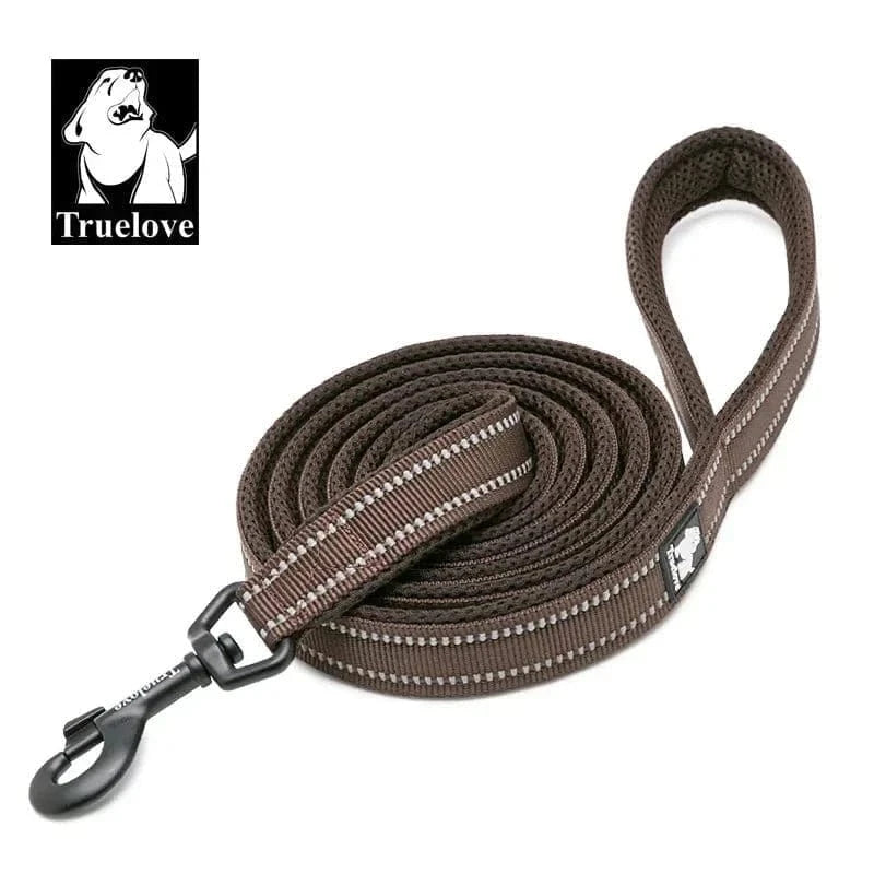 Laisse courte Truelove 110 cm avec bandes réfléchissantes et maille respirante rembourrée