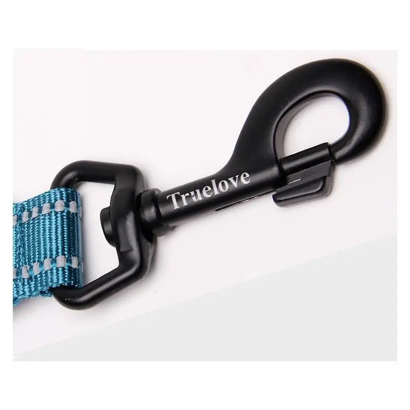 Clips de laisse en métal noir pour laisse courte Truelove robuste et réfléchissante 110 cm