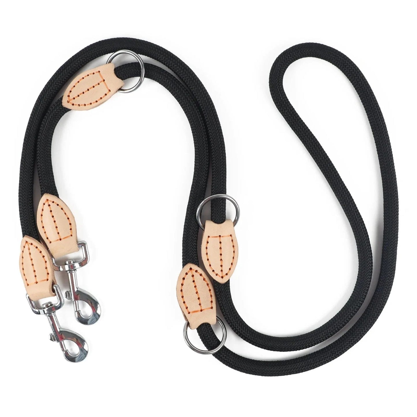 Laisse double ajustable 2,10 mètres - Noir -