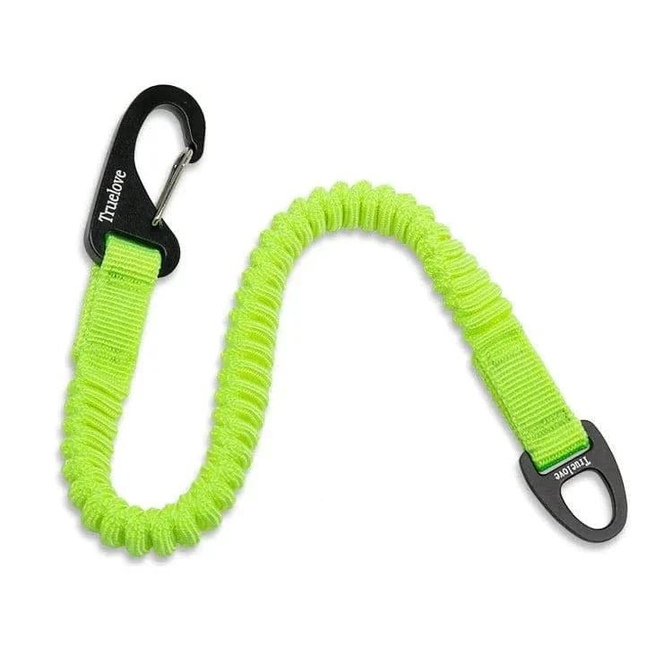 Laisse élastique neon verte en nylon souple avec clips en alliage d’aluminium pour marche et coureur