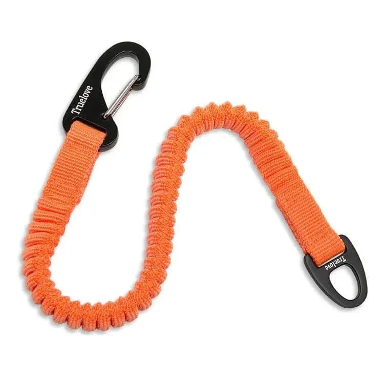 Laisse élastique orange avec clips en alliage d’aluminium et nylon souple
