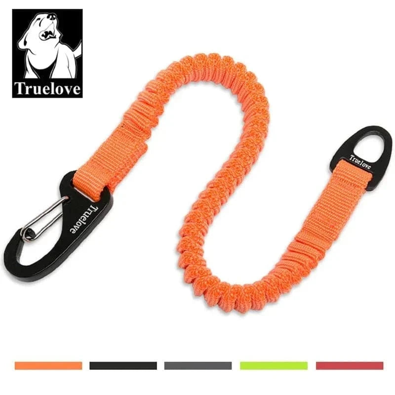 Laisse élastique orange en nylon souple avec alliage d’aluminium pour chien marche et coureur