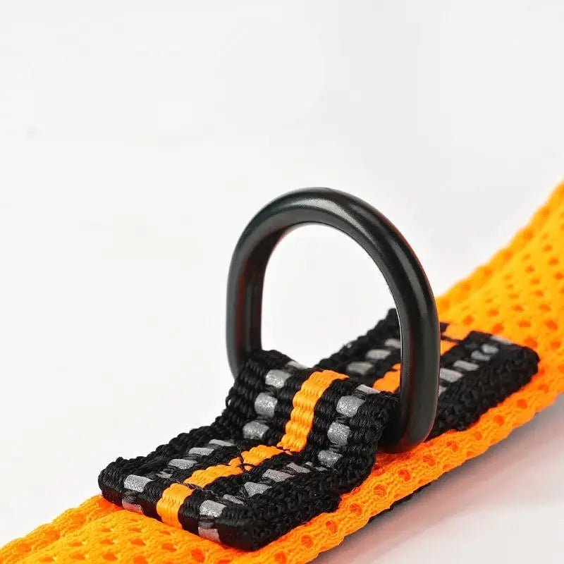 Collier en mesh orange avec anneau métal noir pour laisse multifonction Truelove