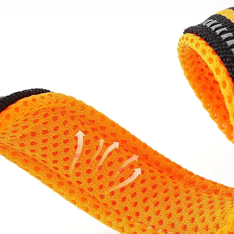 Image d un tissu maillé orange avec ventilation pour laisse multifonction Truelove pour chien