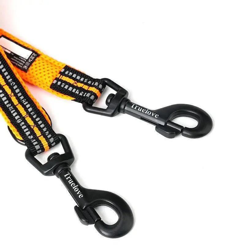 Laisse multifonction Truelove pour chien 7 en 1 avec double mousqueton et clips métalliques