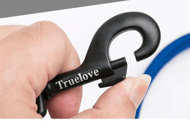 Cordon en metal noir avec inscription Truelove, laisse Truelove 200 cm maille douce coutures réfléchissantes