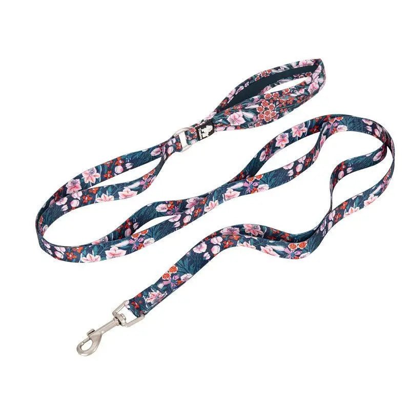 Laisse Truelove chien florale 140 cm avec poignée rembourrée pour promenade confortable