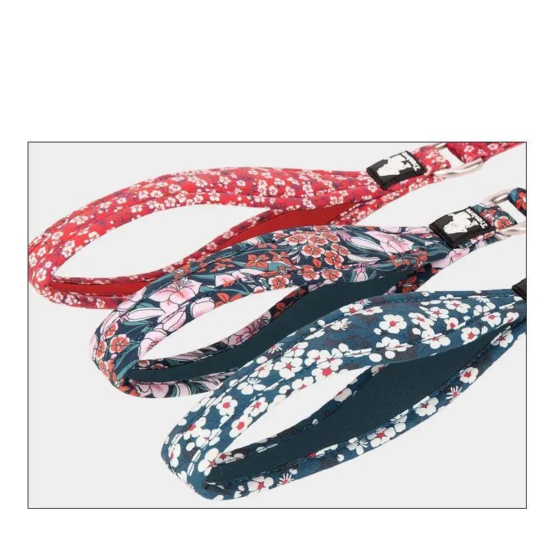 Accessoire élégant floral pour chien avec laisse truelove solide et poignée rembourrée