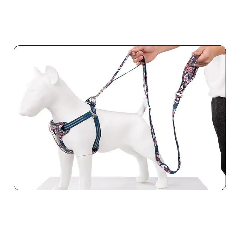 Laisse Truelove chien florale 140 cm avec contrôle, laisse ergonomique pour balade sécurisée