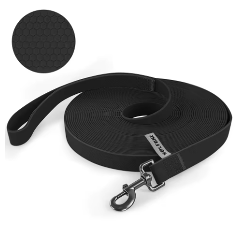 Laisse chien grise Wolfone antidérapante 3 ou 6 mètres