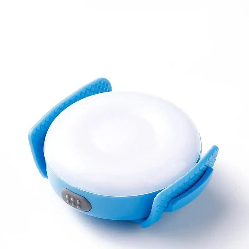 Lampe LED Truelove compacte, étanche, rechargeable avec poignée bleue et bouton gris