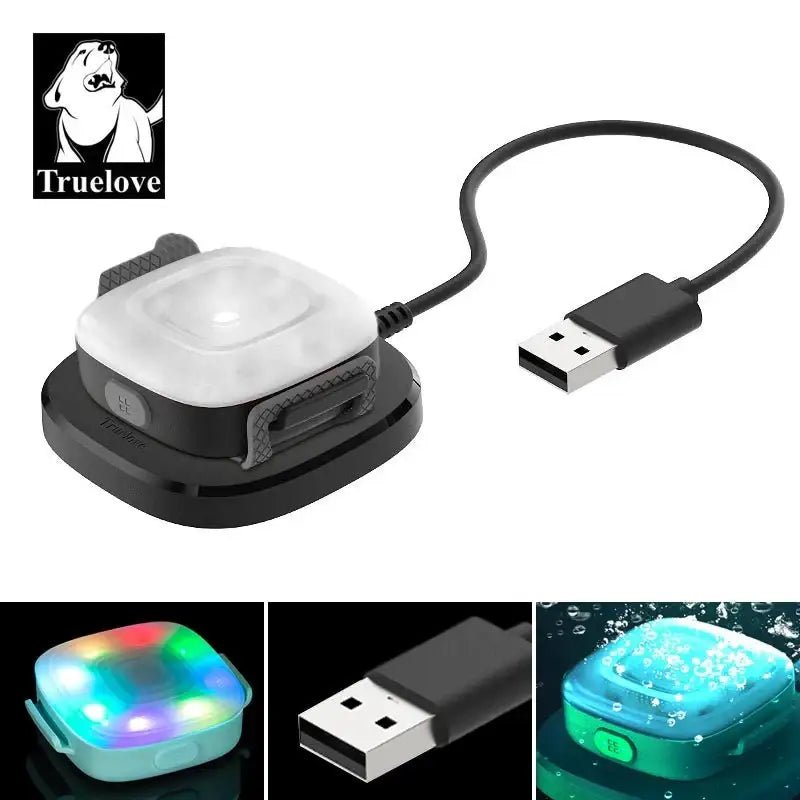 Lampe led Truelove rechargeable étanche pour harnais, colliers et laisses avec câble USB