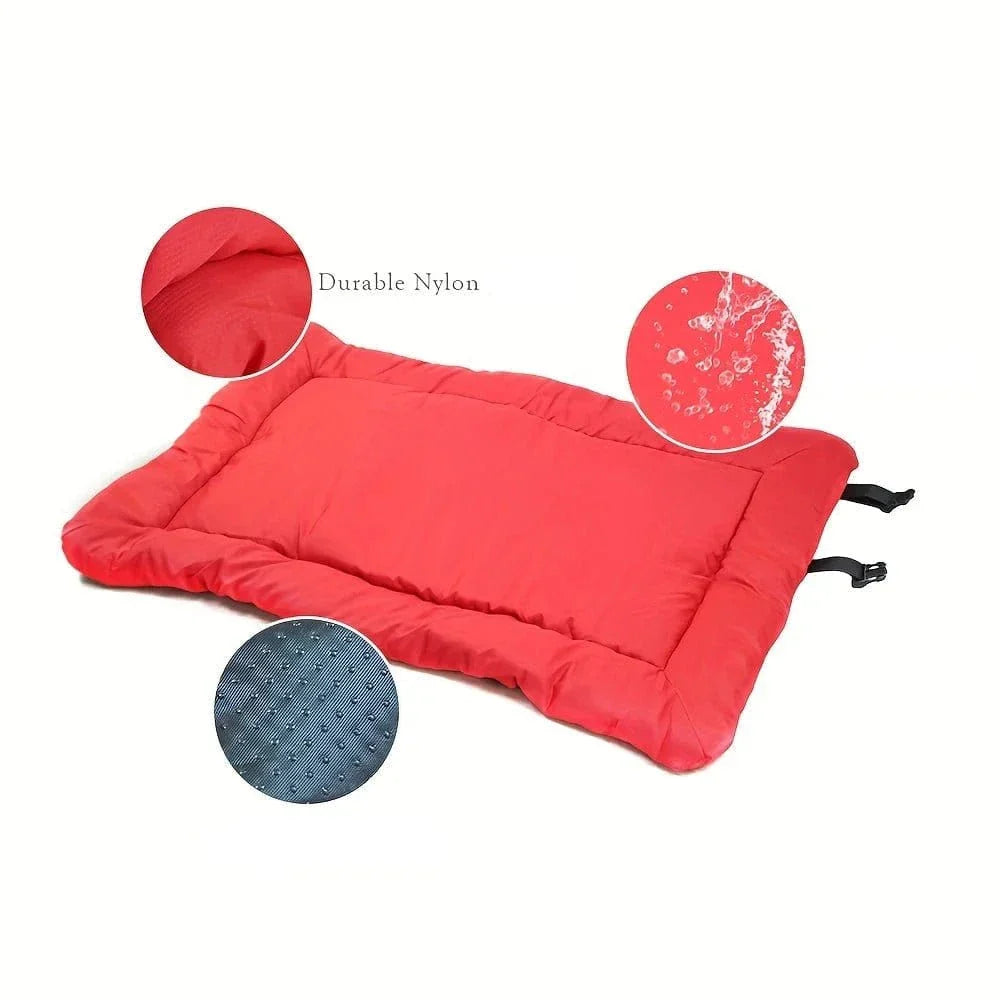 Tissu écologique lit pliable rouge pour chien, entretien simple, matelas parfait voyage
