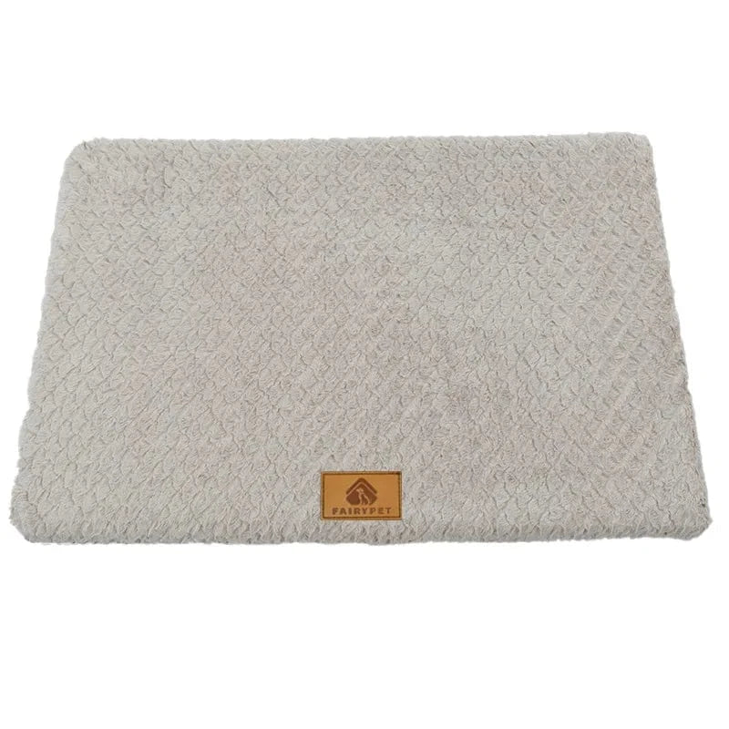 Lit orthopédique en mousse à mémoire, beige, avec couche protectrice intérieure