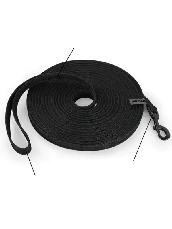 Longe de rappel pour chien noire coiled, idéal pour longe 10m pour chien éducation