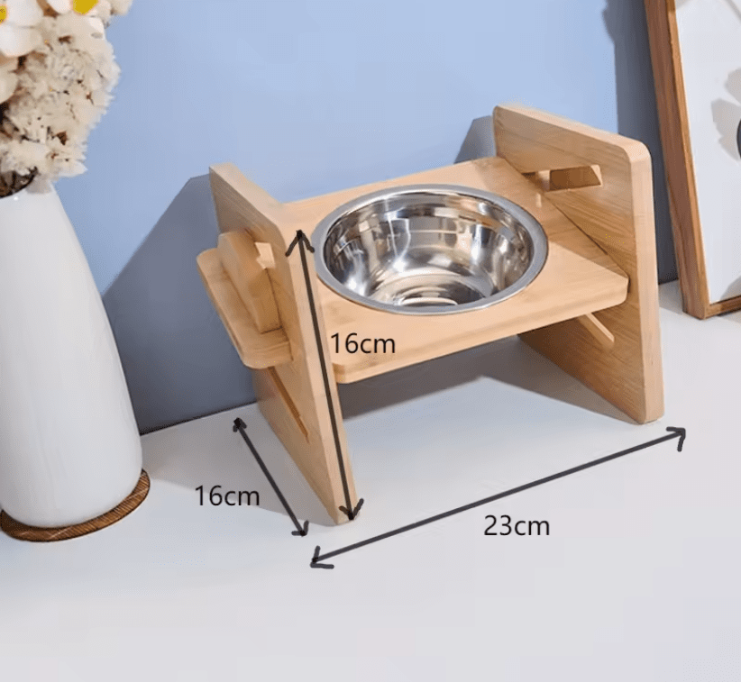 Mangeoire en bois pour petit chien réglable et design - Mangeoire 1 Gamelle -