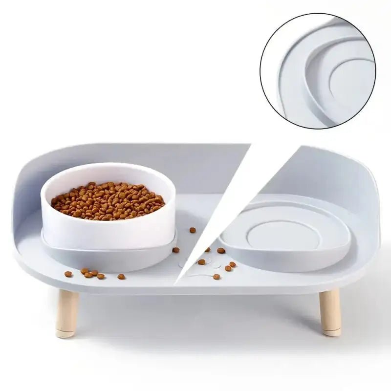 Image d’une mangeoire design surélevée pour chien avec deux bols, idéale pour accessoires pour chien