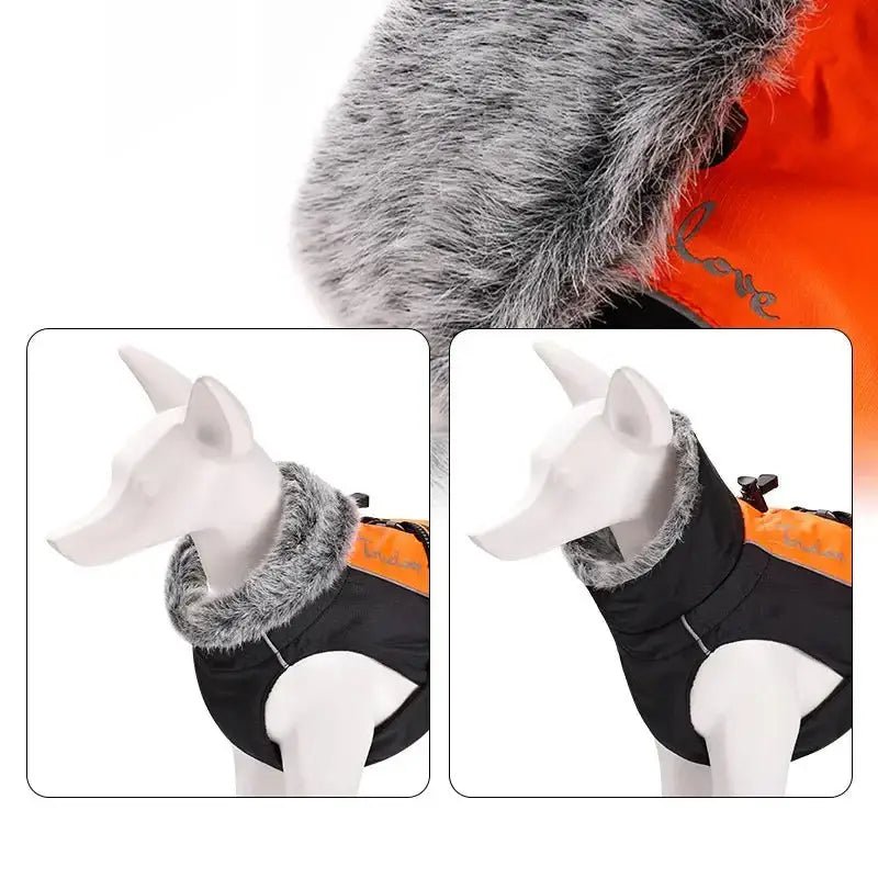 Manteau pour chien Truelove Snow imperméable et chaud avec col en fausse fourrure amovible