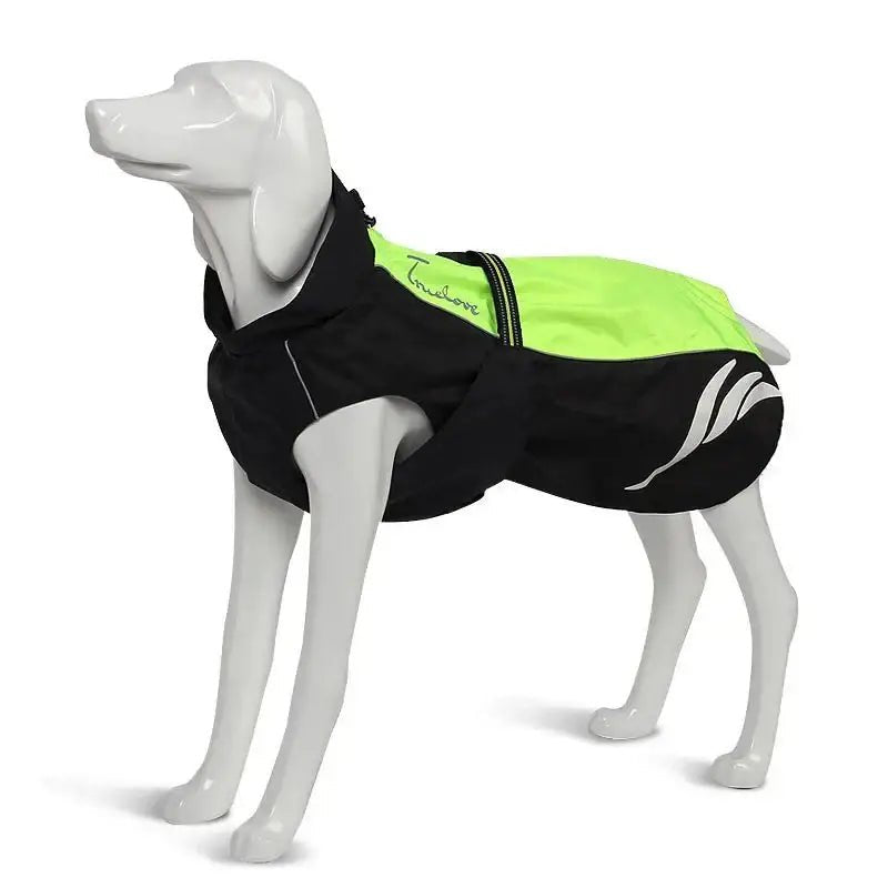 Manteau pour chien Truelove Spring imperméable avec bandes réfléchissantes et neon vert