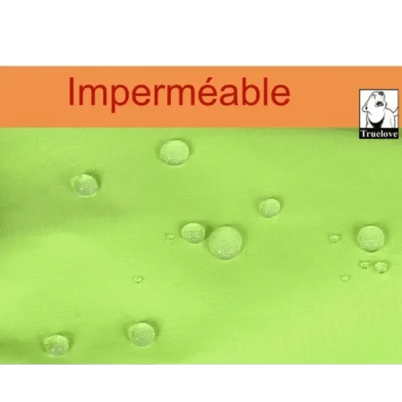 Tissu vert avec gouttelettes d’eau, waterproof et respirant, manteau Truelove Spring avec bandes réfléchissantes