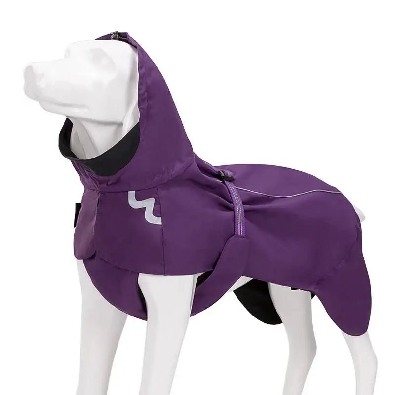 Manteau imperméable pour chien Truelove avec bandes réfléchissantes et capuche violette