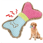 Os en peluche pour petit chien avec couineur doux, coloré, jouet sonore pour chien résistant