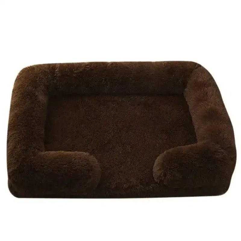 Petite image d’un lit moelleux pour chien avec bords confortables, rembourré et lavable