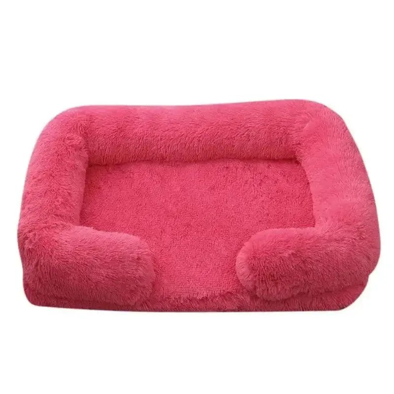 Fuzzy pink pet bed idéal pour un panier orthopédique pour chien avec rebords confortables