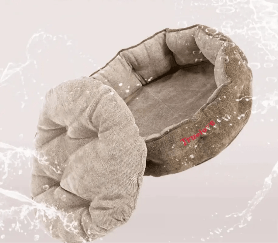 Panier pour chien Truelove en coton éco-responsable avec bords surélevés et couvercle amovible