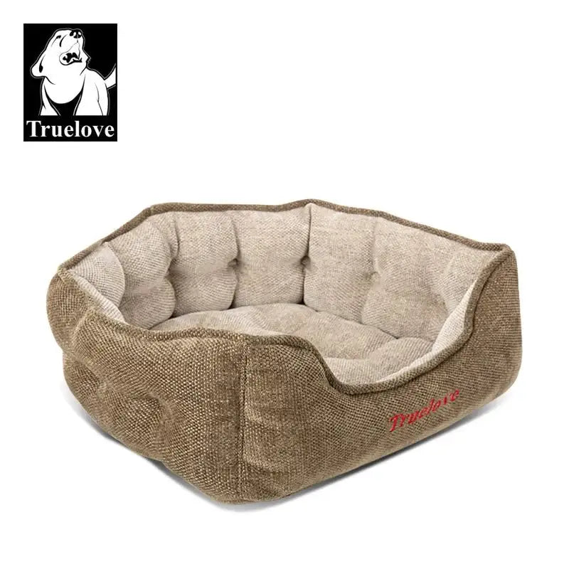 Panier pour chien Truelove en chenille rectangulaire avec rebords, forme rectangulaire permet un confort optimal