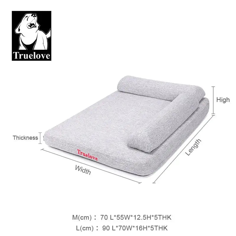Panier pour chien Truelove en lin avec mousse mémoire pour un confort optimal