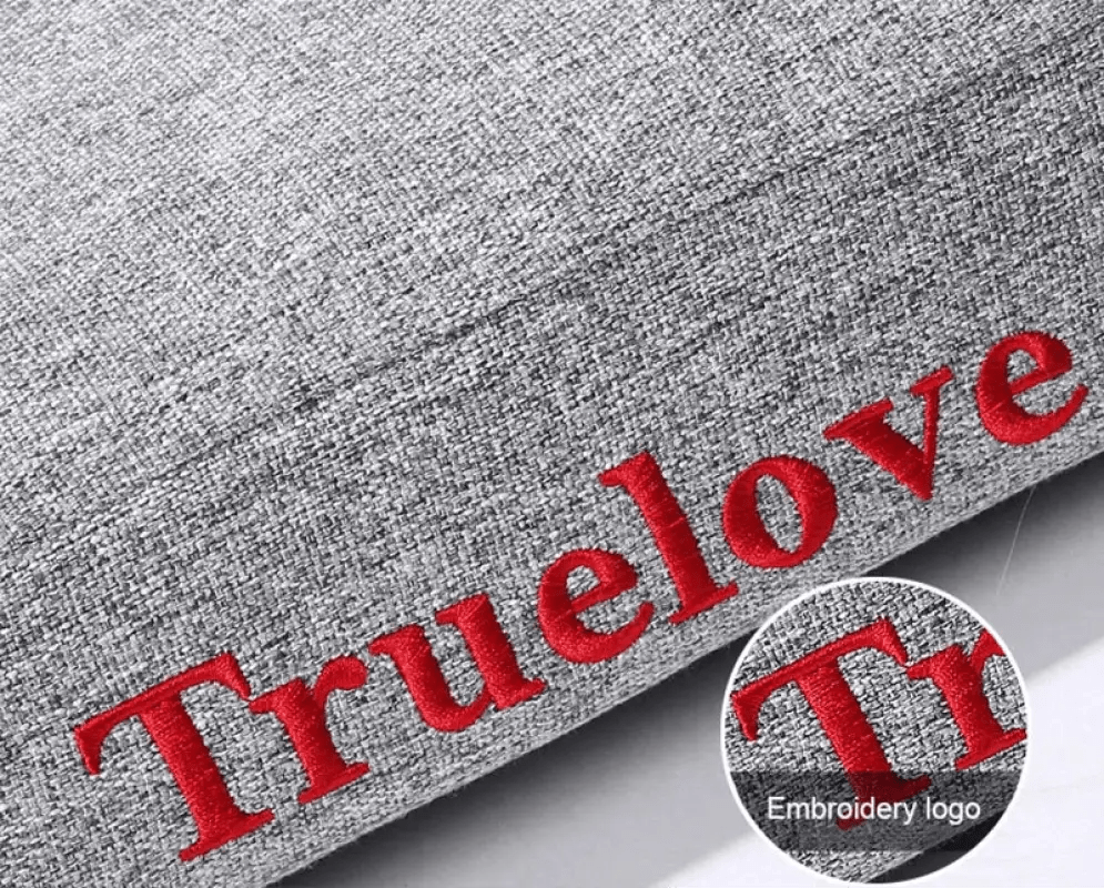 Panier pour chien Truelove en lin avec mousse mémoire et confort optimal, gris et rouge