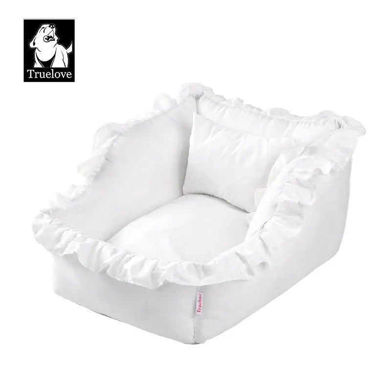 Panier pour chien Truelove en coton lavable avec base antidérapante et bordures rousses