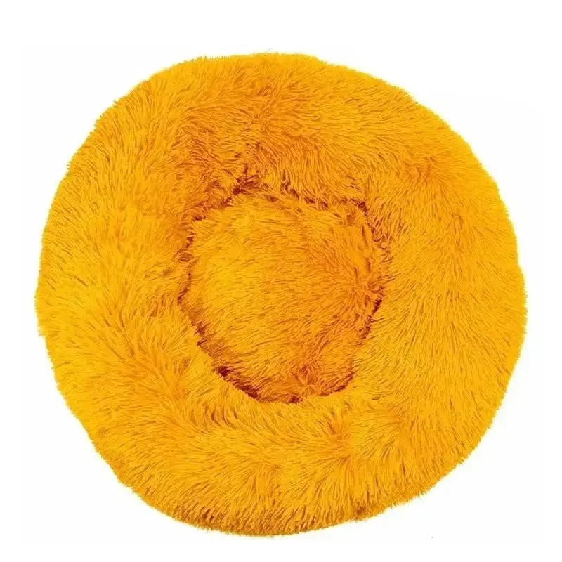Panier cocooning pour chien adulte, coussin apaisant pour petit chien, jaune et fluffy