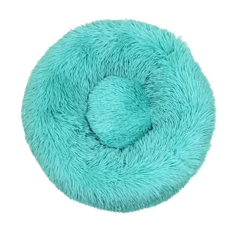 Panier cocooning pour chien adulte turquoise, coussin apaisant pour petit chien