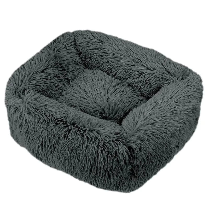 Panier en Peluche tout Confort avec design sobre, pour chiens, avec base antidérapante
