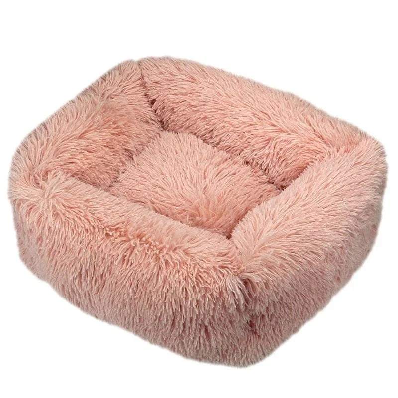 Panier en Peluche tout Confort avec design sobre pour chiens et base antidérapante