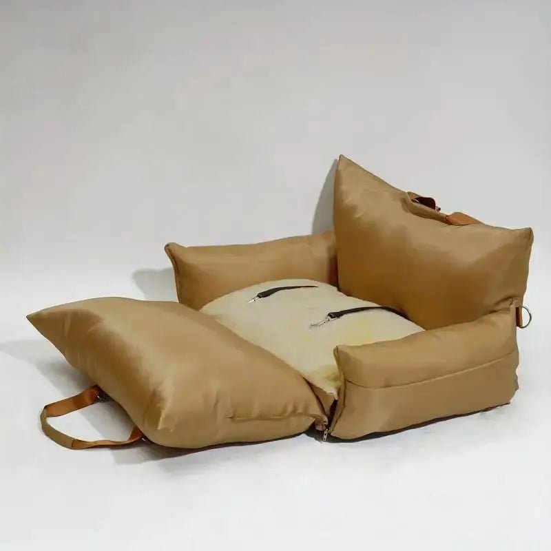 Panier rembourré pour chien à installer dans une voiture, design et sécurisé