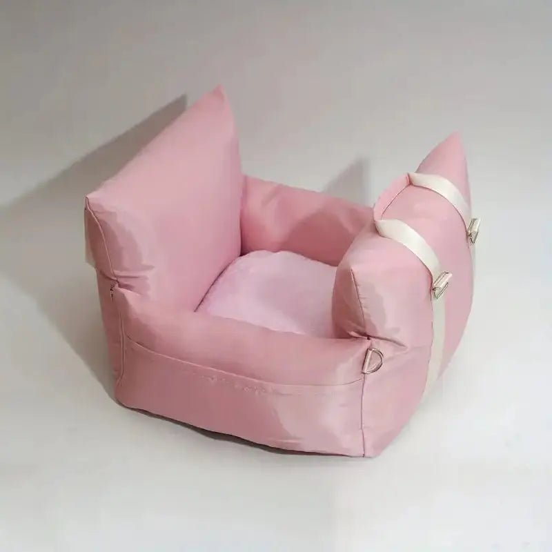 Panier de transport design pour chien rose, rembourré et sécurisé pour voiture