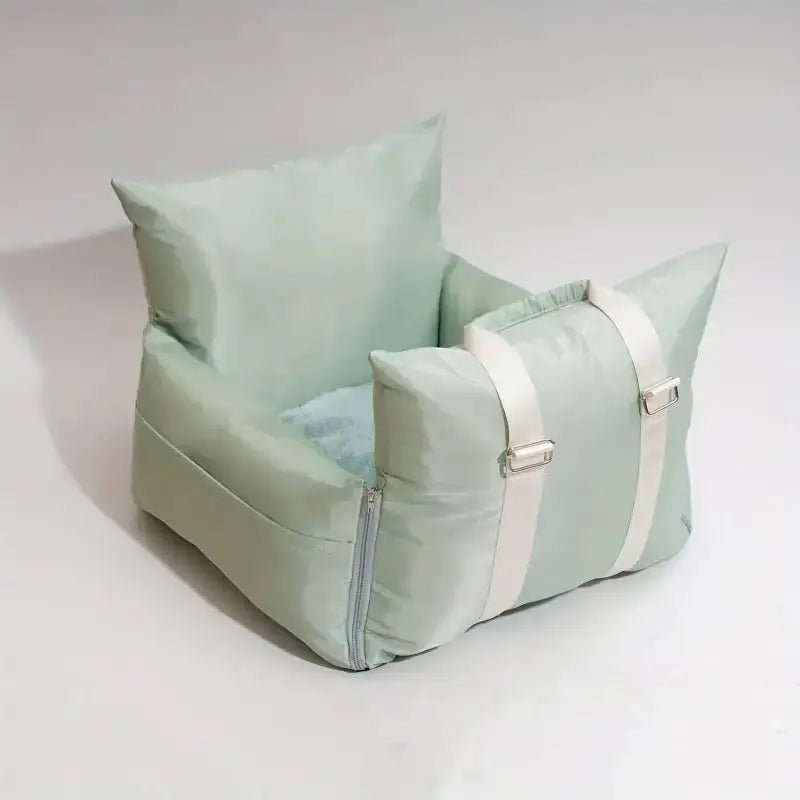 Panier de transport design pour chien en menthe haut de gamme rembourré pour voiture