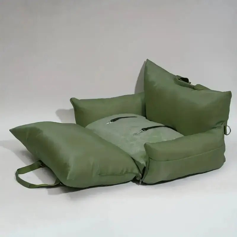 Panier de transport design pour chien, haut de gamme, rembourré, en olive verte