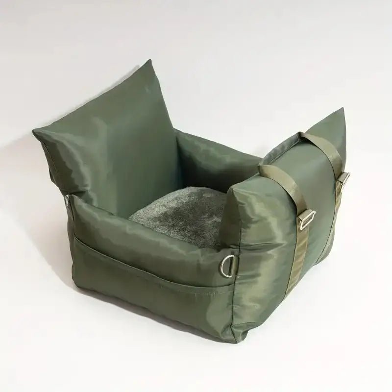 Panier de transport design pour chien en olive green, panier haut de gamme pour petit chien