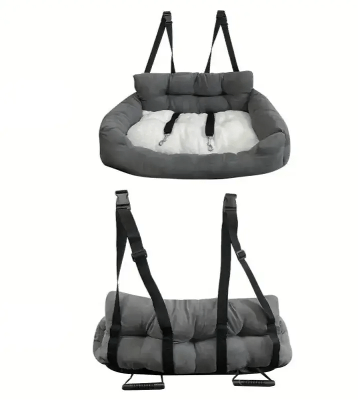 Panier de voiture pour chien sécurisé avec ceinture, grand modèle et straps robustes