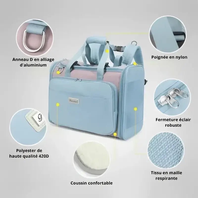 Sac à dos pour chien Truelove Premium en tissu Oxford 420D, léger et ergonomique