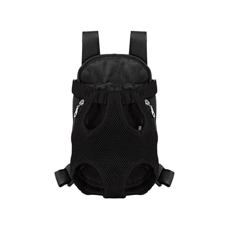 Sac à Dos Aéré avec porte-mascotte en maille noire, parfait pour petit chien facile à entretenir