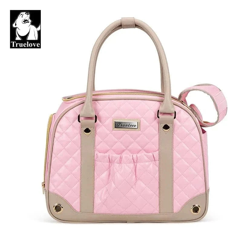 Pink quilted pet carrier sac à main Truelove Fashion pour petite à moyenne chiens